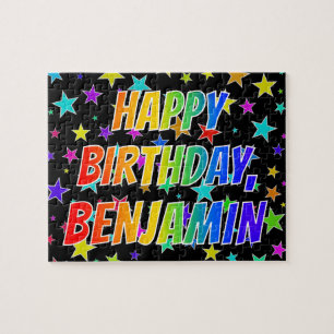 "BENJAMIN" Voornaam, geun "HAPPY BIRTHDAY" Legpuzzel