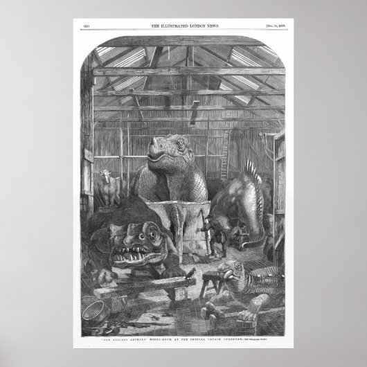 Benjamin Waterhouse Hawkins Studio Antiek Print (Voorkant)