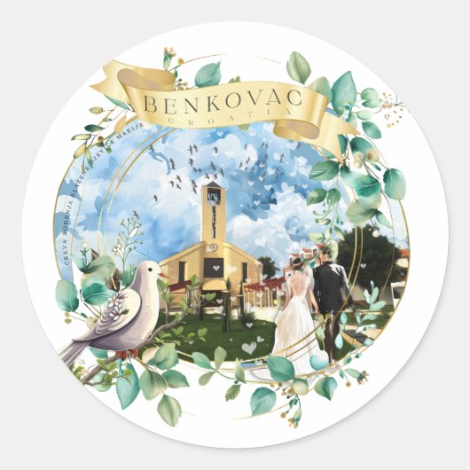 Benkovac Ronde Sticker (Voorkant)