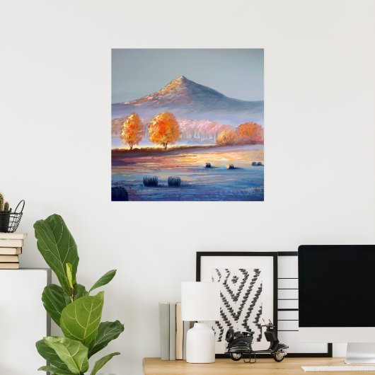 Bennachie Automne Légère impression d'affiche (Bureau à domicile)