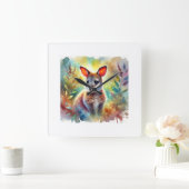 Bennets Wallaby in a Serene Landscape 040924AREF13 Vierkante Klok (Huis)