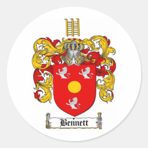 BENNETT FAMILIE CREST - BENNETT COAT VAN WAPENS RONDE STICKER