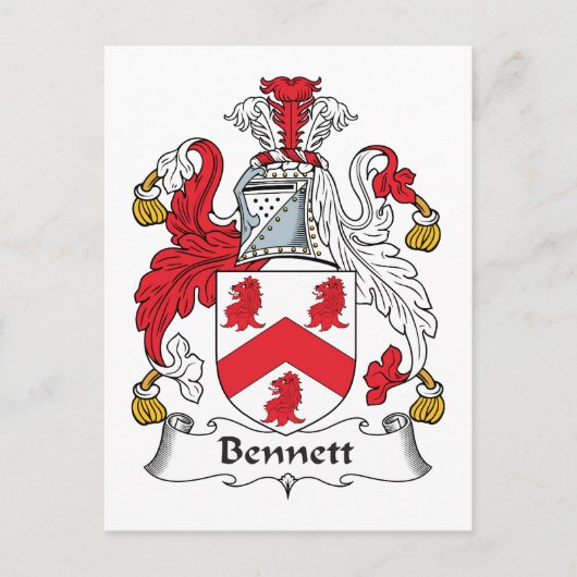 Bennett Family Crest Briefkaart (Voorkant)