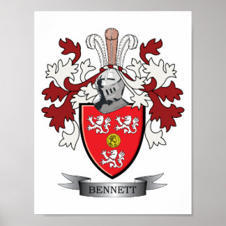 Bennett Family Crest Coat. Poster