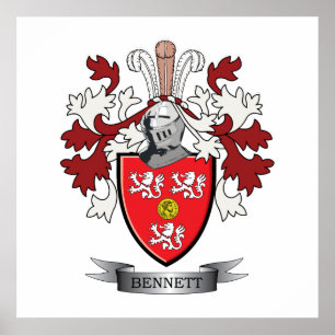 Bennett Family Crest Coat. Poster