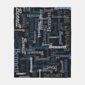 Bennett gepersonaliseerde naam blauwe grijze deken (Voorkant)