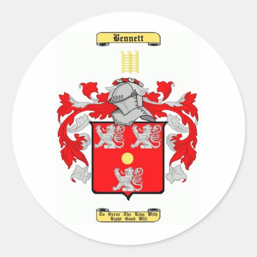 Bennett (Nederlands) Ronde Sticker (Voorkant)