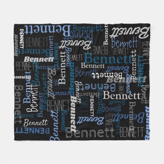 Bennett nom personnalisé bleu gris couverture (Devant (Horizontal))