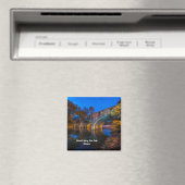 Bennett Spring Bridge Twilight Square Magnet Magneet (Insitu (Vaatwasser))