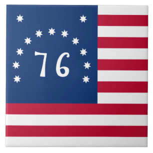 Bennington's Banner: De 76 Amerikaanse Battle Flag Tegeltje