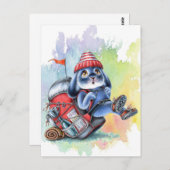 Benny Blue - Backpack Hiking Adventure Briefkaart (Voorkant / Achterkant)