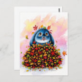 Benny Blue - Carte postale Automne Feuille (Devant / Derrière)