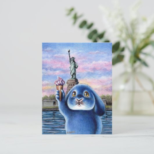 Benny Blue - Carte postale de la Statue de la Libe (Debout devant)