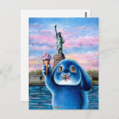 Benny Blue - Carte postale de la Statue de la Libe (Devant / Derrière)