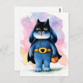 Benny Blue - Carte postale Halloween Batbunny (Devant / Derrière)