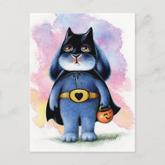 Benny Blue - Carte postale Halloween Batbunny (Devant)