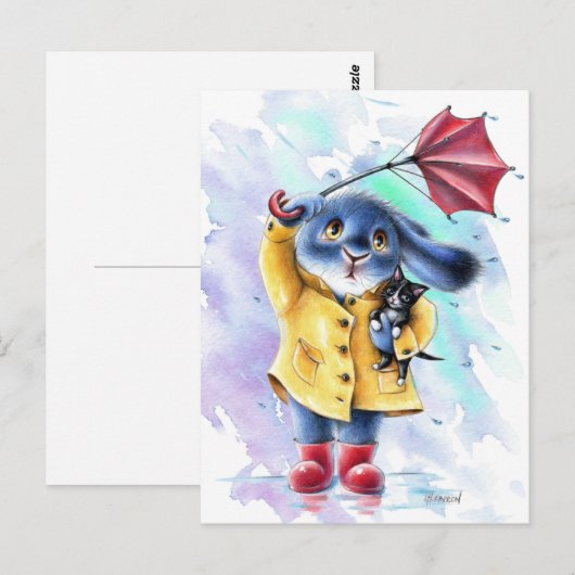 Benny Blue - Carte postale Secourt de chat (Devant / Derrière)