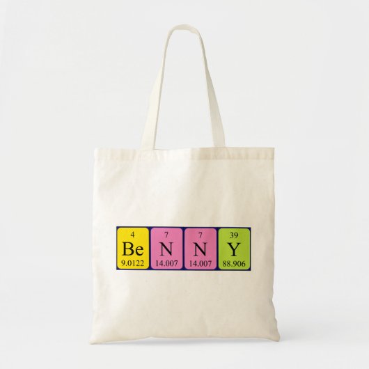 Benny periodieke lijstnaam canvas tas (Voorkant)