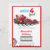 Benodigde 4 Snelheids Rode Raceauto Kaart (Voorkant)