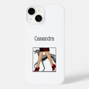 Benodigdheden Art Deco Vrouwen Greyhound Whippet H Case-Mate iPhone 14 Hoesje