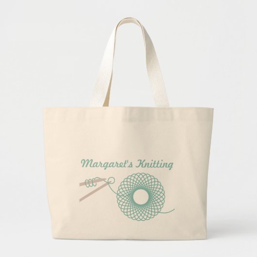 Benoemd breien donkere blauwgroen tas (Voorkant)