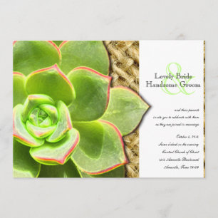 Benoemd Hen en Chicks Burlap Wedding Invitation Kaart