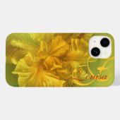 Benoemd iris floral yellow art hoesje (Achterkant (horizontaal))