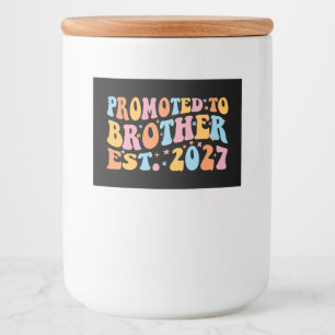 Benoemd tot broer Est 2027 Grote Broer Voedselcontainer Etiket