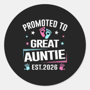 Benoemd tot geweldige tante Est 2026 Zwangerschaps Ronde Sticker
