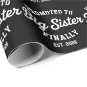 Benoemd tot grote zus eindelijk 2026 Zwangerschap Cadeaupapier (Rol Hoek)