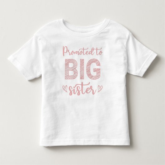Benoemd tot grote zus kinder shirts (Voorkant)