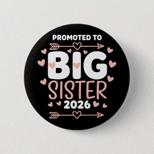 Benoemd tot grote zus Schattig 2026 Baby Ronde Button 5,7 Cm