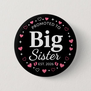 Benoemd tot grote zus Schattig 2026 Baby Ronde Button 5,7 Cm