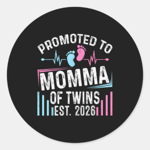 Benoemd tot mama van tweelingen Est 2026 Baby Show Ronde Sticker