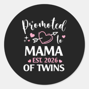 Benoemd tot mama van tweelingen per 2026 pijl hart ronde sticker