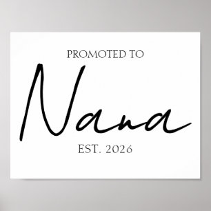 Benoemd tot Nana Minimaal Familie Muur Kunst Poster
