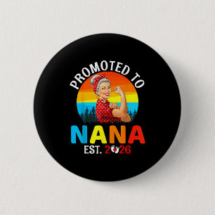 Benoemd tot oma est 2026 Stoere oma Wer Retro Ronde Button 5,7 Cm