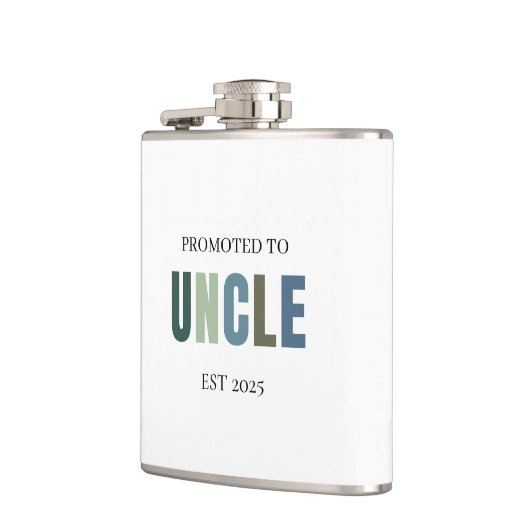 Benoemd tot Oom EST 2025 | Gepersonaliseerd Cadeau Heupfles (Links)