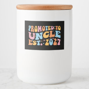 Benoemd tot oom Geschat 2027 Nieuwe oom Voedselcontainer Etiket
