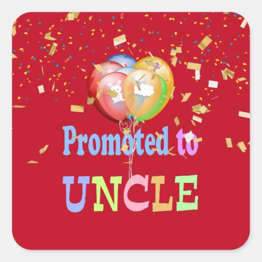 Benoemd tot Oom, kleurrijk ontwerp, vierkante stic Sticker (Voorkant)