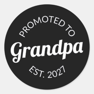 Benoemd tot Opa Est 2021 Nieuwe Papa I Ronde Sticker