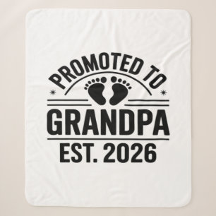 Benoemd tot opa, Geschat 2026, Grappige Nieuwe Opa Sherpa Deken