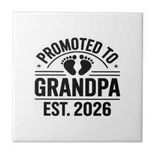 Benoemd tot opa, Geschat 2026, Grappige Nieuwe Opa Tegeltje