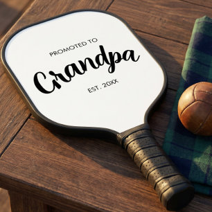 Benoemd tot opa - Jaar ingesteld - Wit Pickleball Paddle