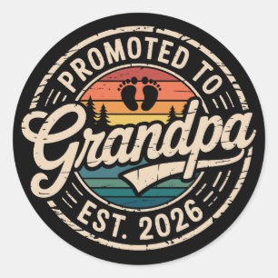 Benoemd tot opa verwacht 2026 zwangerschap retro ronde sticker