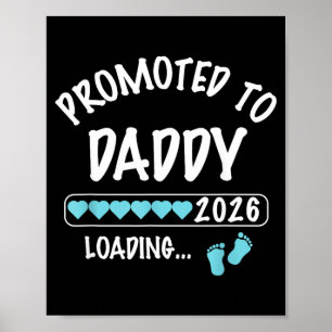 Benoemd tot Papa 2026 Jongen Baby Geslacht Onthull Poster