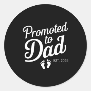 Benoemd tot papa est 2025 Grappig binnenkort papa Ronde Sticker