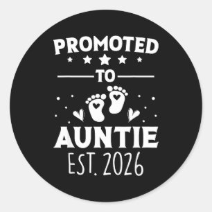 Benoemd tot tante 2026 Tante om te zijn 2026 Baby Ronde Sticker