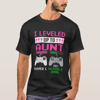 Benoemd tot tante 2027 Grappige videogame Binnenko T-shirt