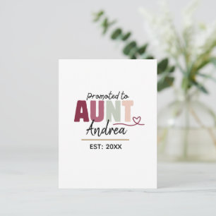 Benoemd tot tante EST 2026 Persoonlijk leuk cade Briefkaart